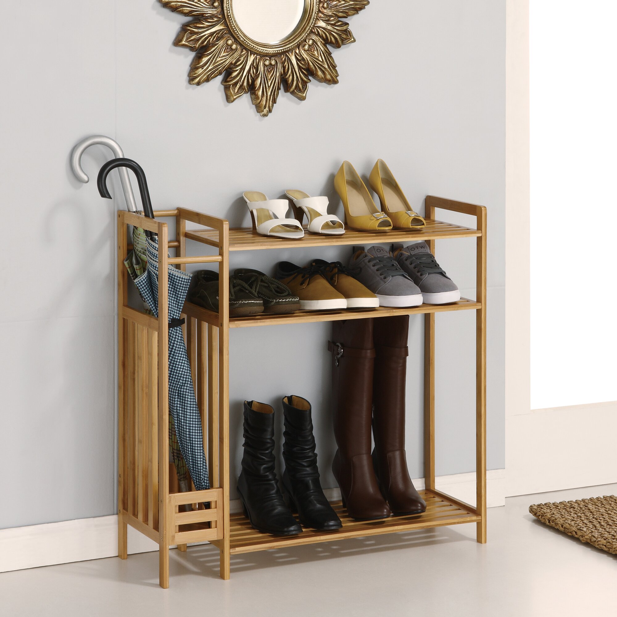 OIA Utility Entryway 3 Tier Shoe Rack Reviews Wayfair   Utility Entryway 3 Tier Shoe Rack 